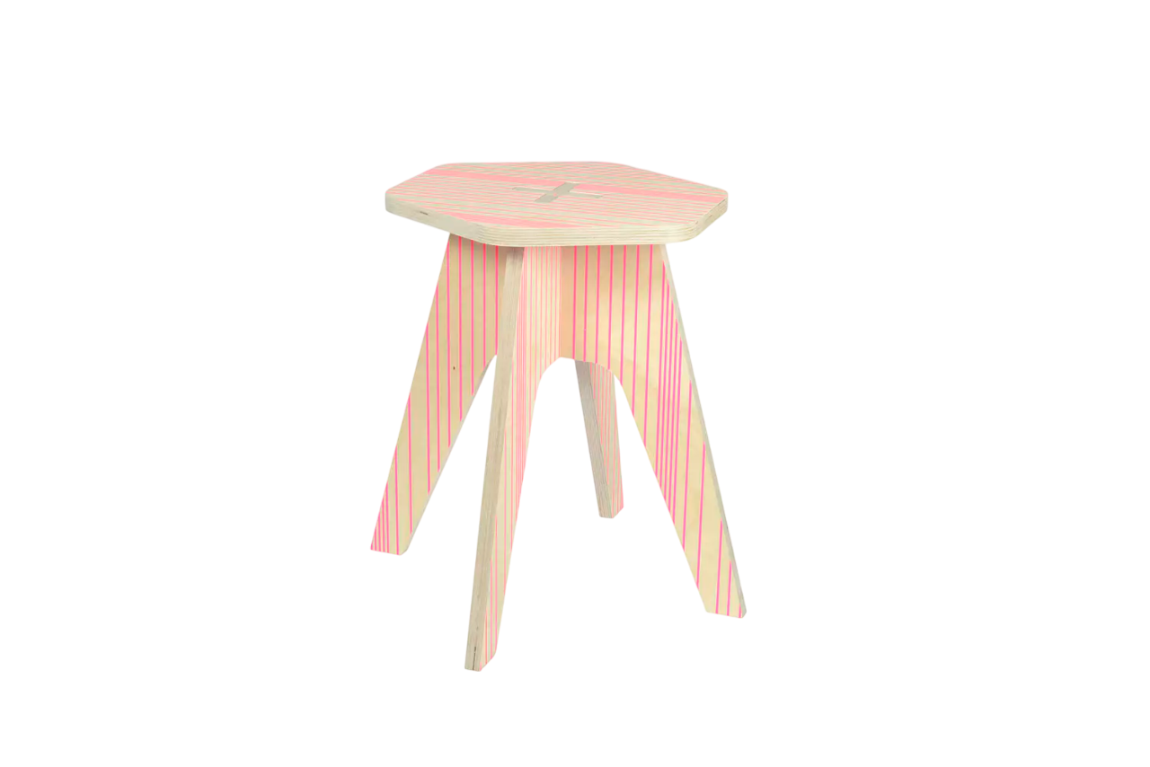 Design Kinder-Hocker 'Pinke Streifen'