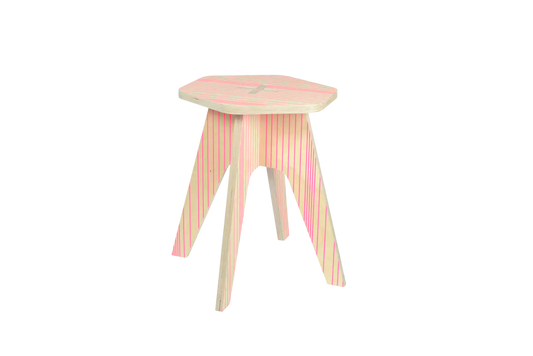 Design Kinder-Hocker 'Pinke Streifen'
