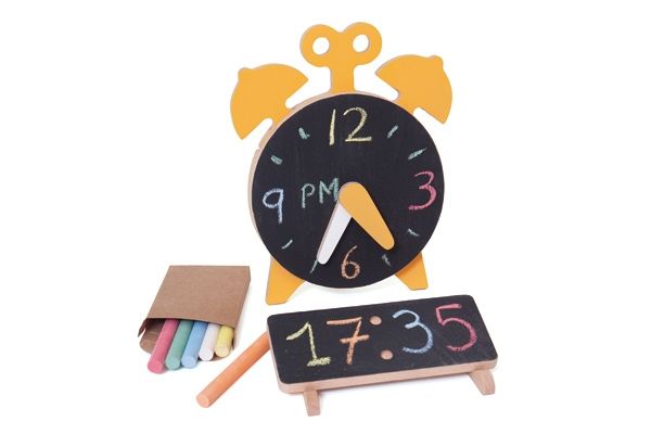 Holz- und Schieferuhr 'Chalking O'Clock'