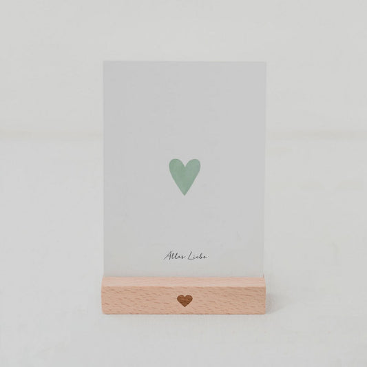 Postkarte Glückwünsche 'Herz Mint'