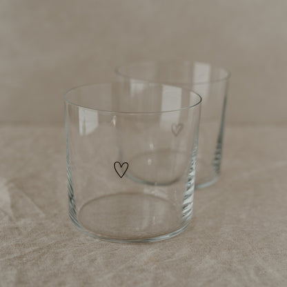 Trinkglas 'Herz' 2er Set 350 ml