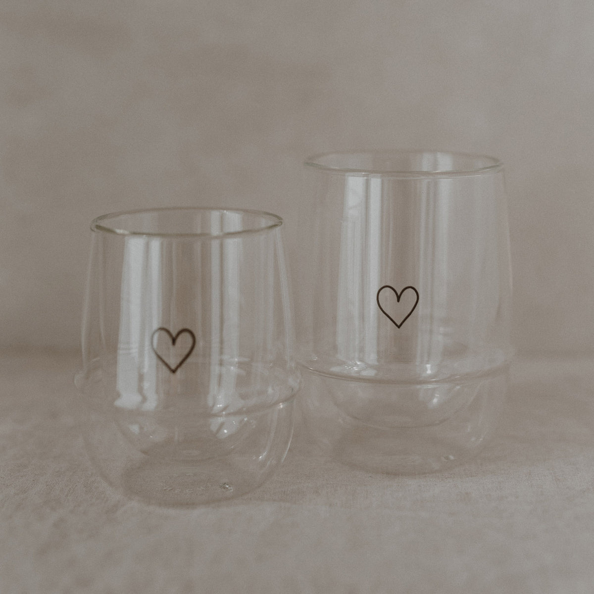 Doppelwandiges Glas 'Herz' 300 ml