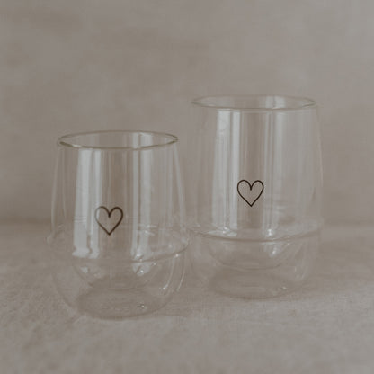 Doppelwandiges Glas 'Herz' 300 ml