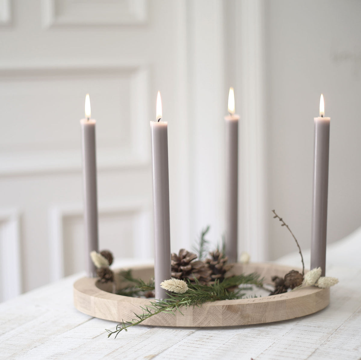 Eulenschnitt Adventskranz aus Holz 'Advent Advent' | Livlig Nest | Weihnachten | Advent | Adventskranz