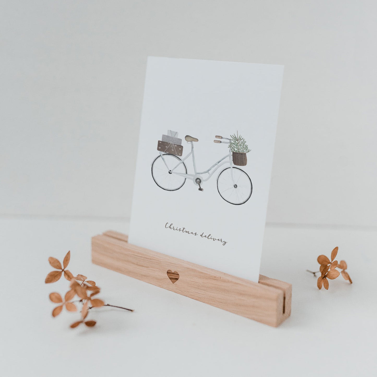 Postkarte Weihnachten 'Geschenke Fahrrad'