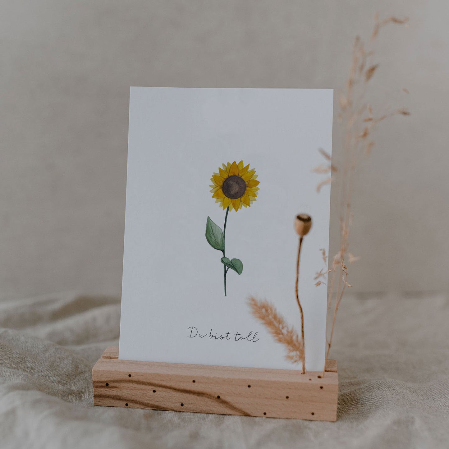 Postkarte Danksagung 'Sonnenblume'